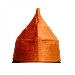 Kufi Cone Taj Camel Brown – Naqshbandi Sufi Muslim Velvet Kufi Hat / Topi