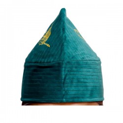 Kufi Cone Taj Dark Green – Naqshbandi Sufi Muslim Velvet Kufi Hat / Topi