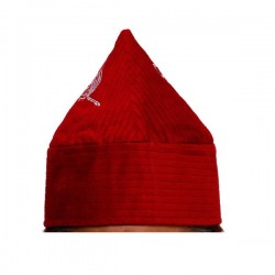 Kufi Cone Taj Maroon – Naqshbandi Sufi Muslim Velvet Hat