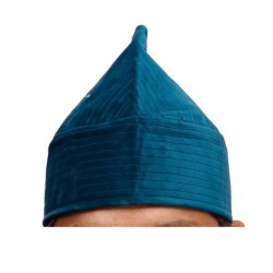 Kufi Cone Sea Blue – Naqshbandi Sufi Muslim Velvet Kufi Hat / Taj