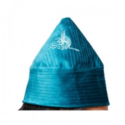 Kufi Cone Taj Sea Green – Naqshbandi Sufi Muslim Velvet Hat