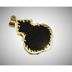 Kaaba Kiswah Gold-Plated Silver Pendant – Inspired by the Holy Qandeel Lantern