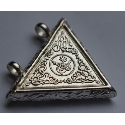 Naqshbandi Triangle Taweez Pendant in Silver – Spiritual Amulet for Protection