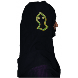 Elegant Black Hijab Scarf with Golden Nalain Shareef Embroidery
