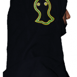 Elegant Black Hijab Scarf with Golden Nalain Shareef Embroidery