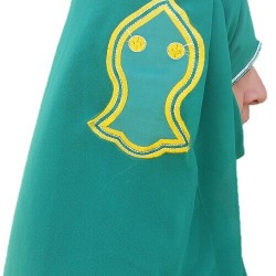 Graceful Green Hijab Scarf with Golden Nalain Shareef Design