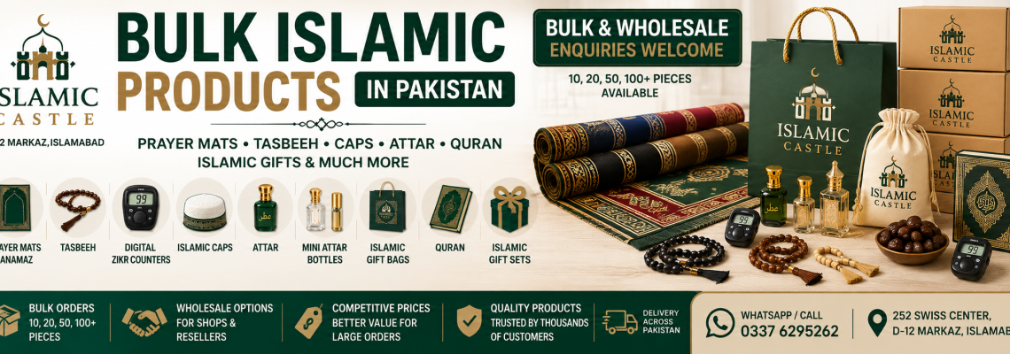 Bulk Islamic Products in Pakistan – Prayer Mats, Tasbeeh, Caps, Attar & Islamic Gifts