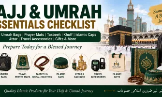 Hajj & Umrah Essentials Checklist Before Travel – Ihram, Bags, Khuff, Prayer Mats & Travel Accessories