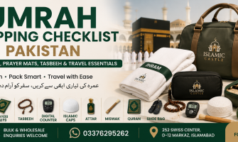 Umrah Shopping Checklist Pakistan – Ihram, Bags, Prayer Mats, Tasbeeh & Travel Essentials