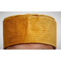Kufi Nalain Cap – Yellow Sufi Muslim Hat | پیلی نعلین شریف کُفی ٹوپی