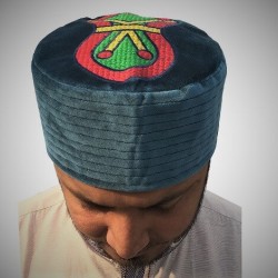 Kufi Nalain Cap Sea Blue Mawlid Hat 
