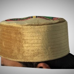 Kufi Nalain Cap Golden Mawlid Hat | سنہری نعلین مبارک کُفی میلاد ٹوپی