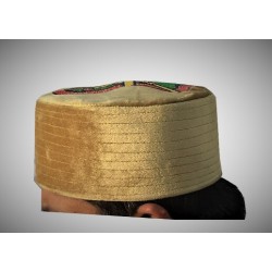 Kufi Nalain Cap Golden Mawlid Hat | سنہری نعلین مبارک کُفی میلاد ٹوپی